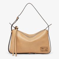 Fendi Medium Simply Shoulder Bag In Calfskin Brown
