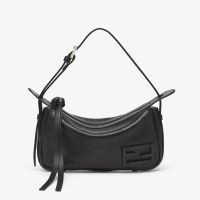 Fendi Mini Simply Shoulder Bag In Calfskin Black