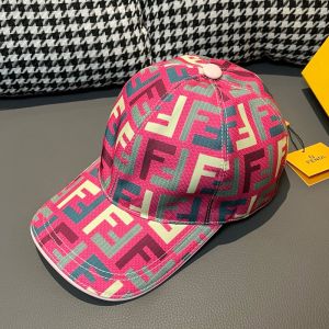 Fendi Baseball Cap In Multicolor FF Motif Canvas Rose