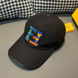 Fendi Baseball Cap In Multicolored FF Embroidered Canvas Black